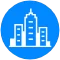 icona edificio blu